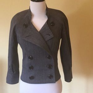 Grey houndstooth stretch blazer